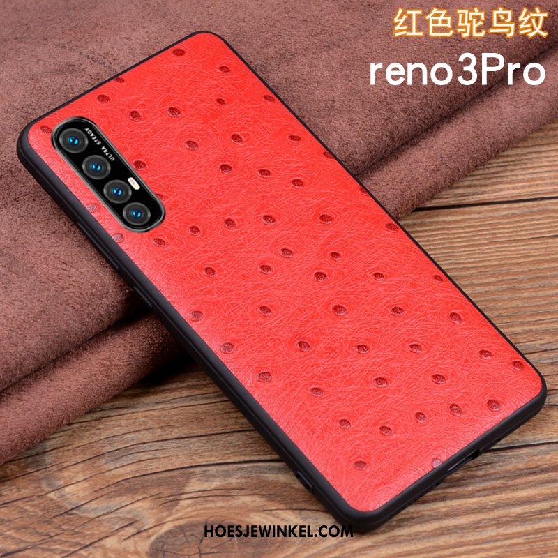 Oppo Reno 3 Pro Hoesje Echt Leer Bescherming Bedrijf, Oppo Reno 3 Pro Hoesje Lichte En Dun All Inclusive Braun