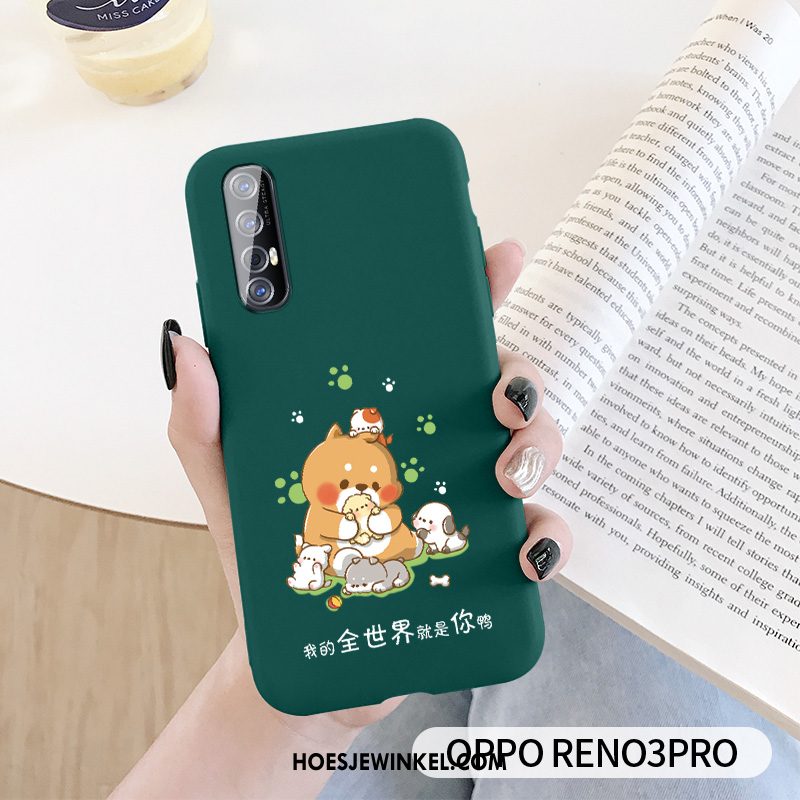 Oppo Reno 3 Pro Hoesje Groen Spotprent Lovers, Oppo Reno 3 Pro Hoesje Anti-fall Mobiele Telefoon