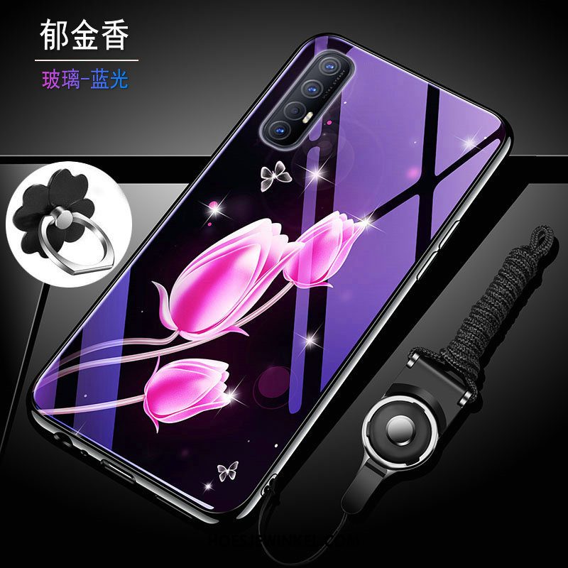 Oppo Reno 3 Pro Hoesje Mode Glas Hard, Oppo Reno 3 Pro Hoesje Bescherming Mobiele Telefoon