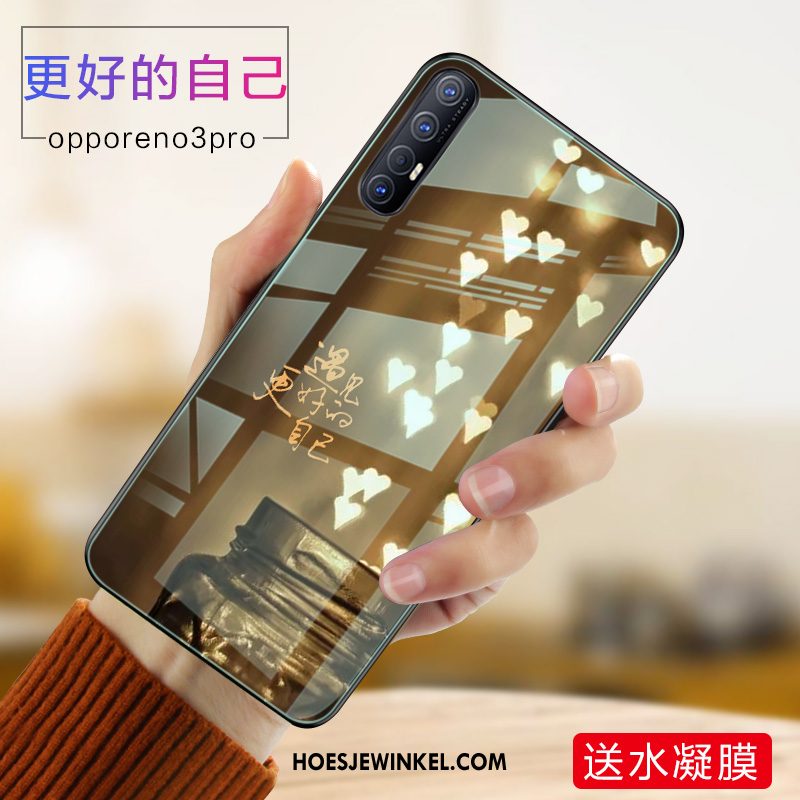 Oppo Reno 3 Pro Hoesje Roze Bescherming Anti-fall, Oppo Reno 3 Pro Hoesje All Inclusive Mobiele Telefoon