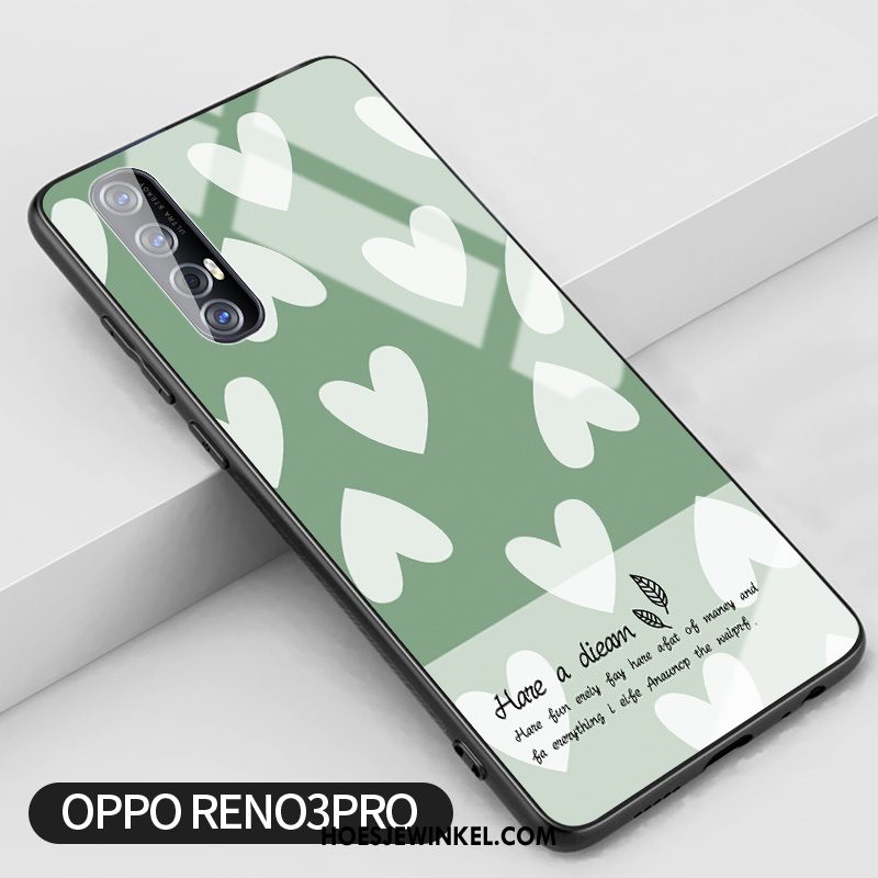 Oppo Reno 3 Pro Hoesje Scheppend Siliconen Vers, Oppo Reno 3 Pro Hoesje Roze Glas