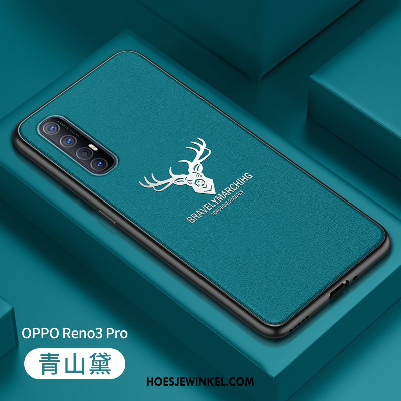 Oppo Reno 3 Pro Hoesje Siliconen Leer Anti-fall, Oppo Reno 3 Pro Hoesje All Inclusive Leren Etui Orange