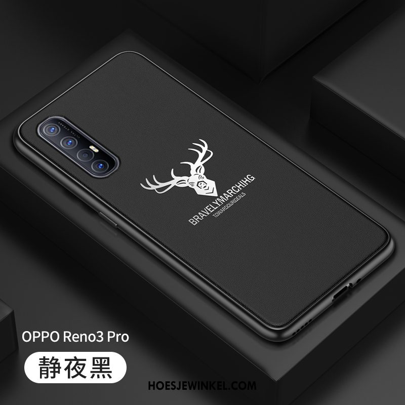 Oppo Reno 3 Pro Hoesje Siliconen Leer Anti-fall, Oppo Reno 3 Pro Hoesje All Inclusive Leren Etui Orange