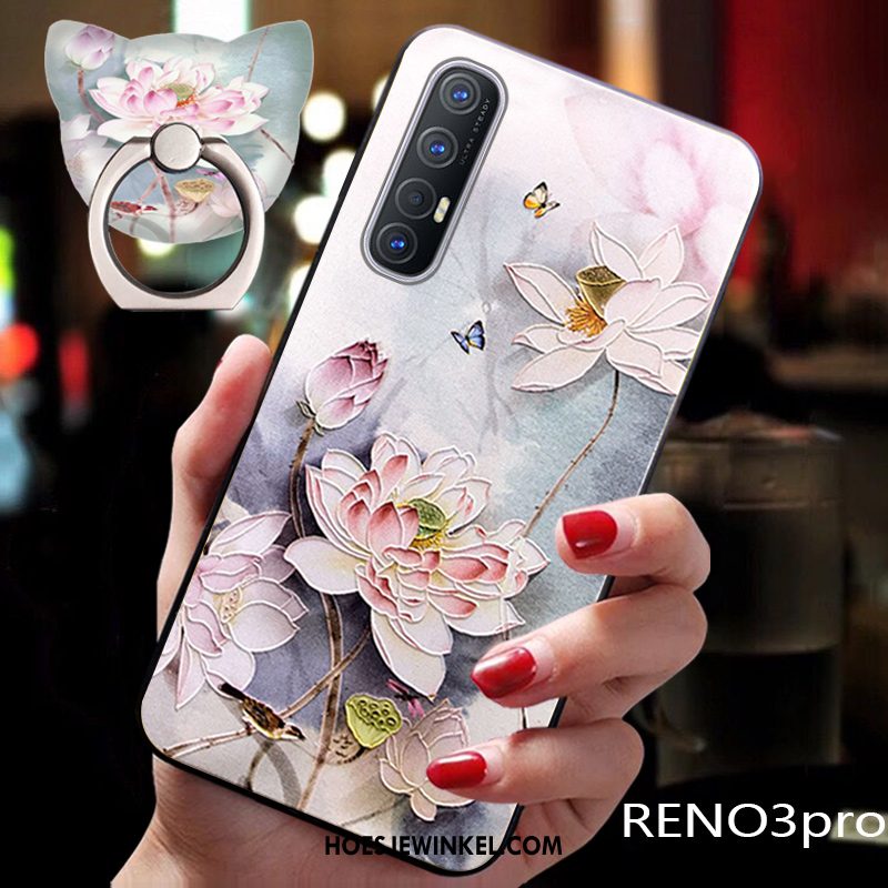 Oppo Reno 3 Pro Hoesje Zacht Vintage Bescherming, Oppo Reno 3 Pro Hoesje Chinese Stijl Siliconen