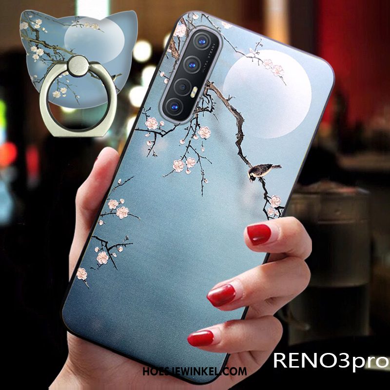 Oppo Reno 3 Pro Hoesje Zacht Vintage Bescherming, Oppo Reno 3 Pro Hoesje Chinese Stijl Siliconen