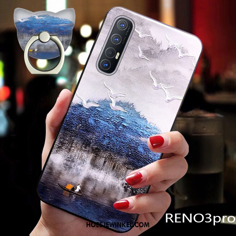 Oppo Reno 3 Pro Hoesje Zacht Vintage Bescherming, Oppo Reno 3 Pro Hoesje Chinese Stijl Siliconen