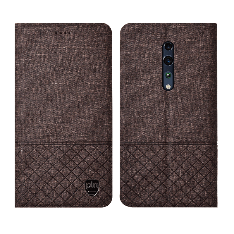 Oppo Reno Z Hoesje Blauw Anti-fall Katoen En Linnen, Oppo Reno Z Hoesje Mobiele Telefoon Folio