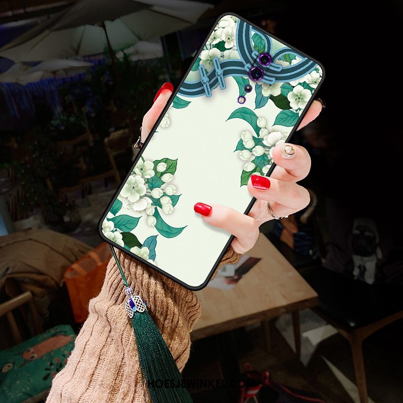 Oppo Reno Z Hoesje Bloemen Vintage Pioen, Oppo Reno Z Hoesje Chinese Stijl Trend