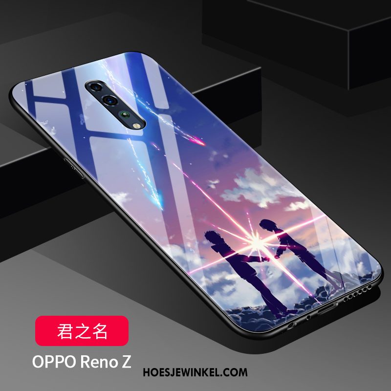 Oppo Reno Z Hoesje Hanger Glas Mobiele Telefoon, Oppo Reno Z Hoesje Siliconen Hoes