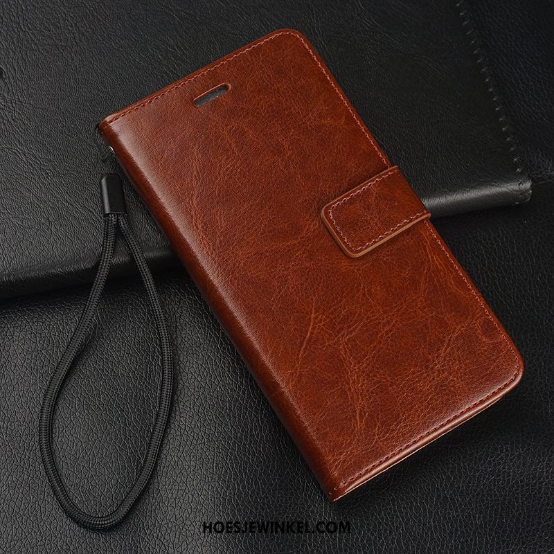 Oppo Reno Z Hoesje Skärmskydd Anti-fall Hanger, Oppo Reno Z Hoesje Mobiele Telefoon Leren Etui Braun