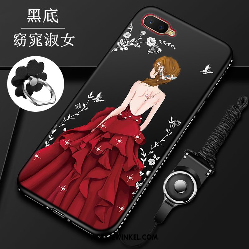 Oppo Rx17 Neo Hoesje Scheppend Rood Strass, Oppo Rx17 Neo Hoesje Hoes Zacht