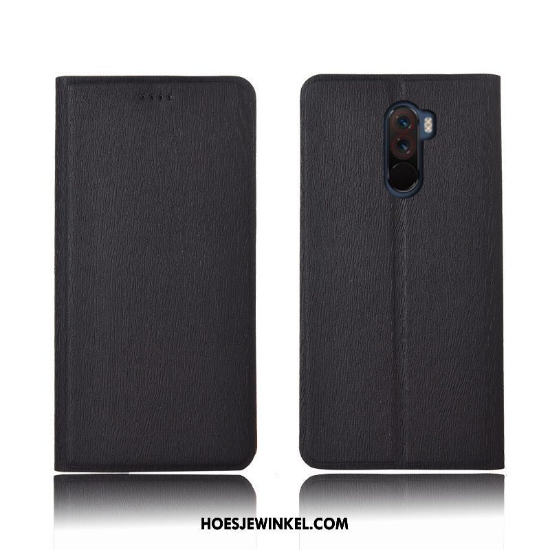 Pocophone F1 Hoesje All Inclusive Hoes Clamshell, Pocophone F1 Hoesje Leren Etui Mini Braun Beige