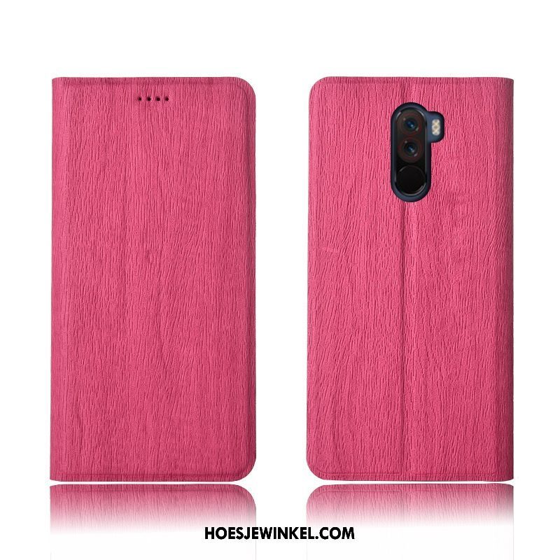 Pocophone F1 Hoesje All Inclusive Hoes Clamshell, Pocophone F1 Hoesje Leren Etui Mini Braun Beige