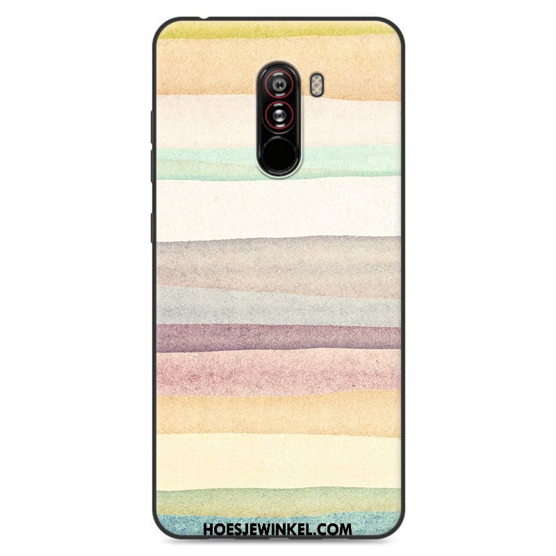 Pocophone F1 Hoesje Anti-fall Bescherming Mooie, Pocophone F1 Hoesje Spotprent Trendy Merk Beige