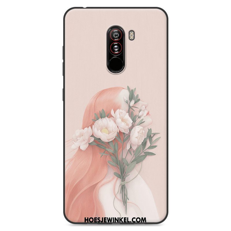 Pocophone F1 Hoesje Anti-fall Kunst Zacht, Pocophone F1 Hoesje Bescherming Siliconen Beige