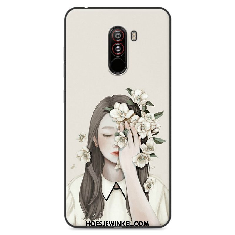 Pocophone F1 Hoesje Anti-fall Kunst Zacht, Pocophone F1 Hoesje Bescherming Siliconen Beige