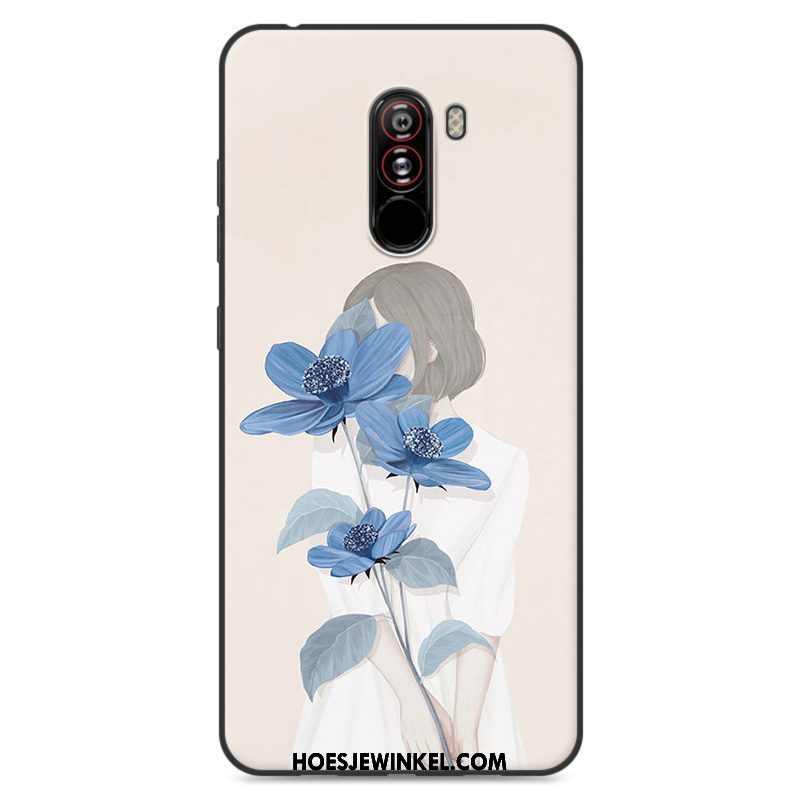 Pocophone F1 Hoesje Anti-fall Kunst Zacht, Pocophone F1 Hoesje Bescherming Siliconen Beige