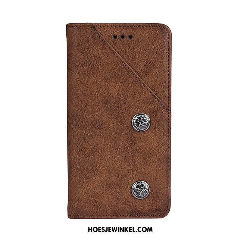 Pocophone F1 Hoesje Bescherming Folio Zwart, Pocophone F1 Hoesje Leren Etui Scheppend Beige