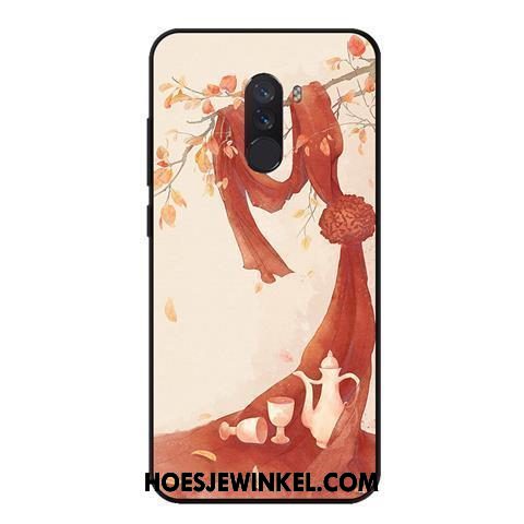 Pocophone F1 Hoesje Bescherming Hoes Geschilderd, Pocophone F1 Hoesje Zwart Wind Beige