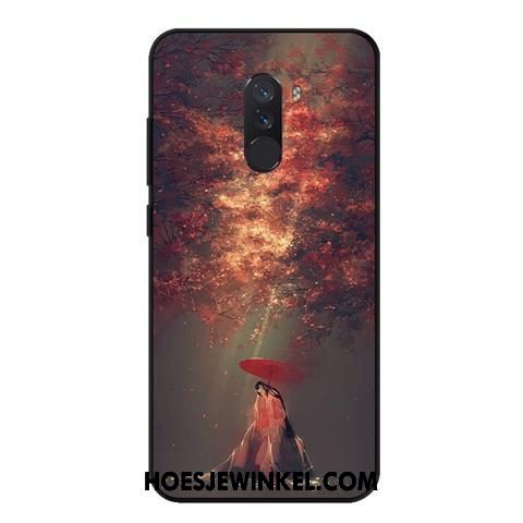 Pocophone F1 Hoesje Bescherming Hoes Geschilderd, Pocophone F1 Hoesje Zwart Wind Beige