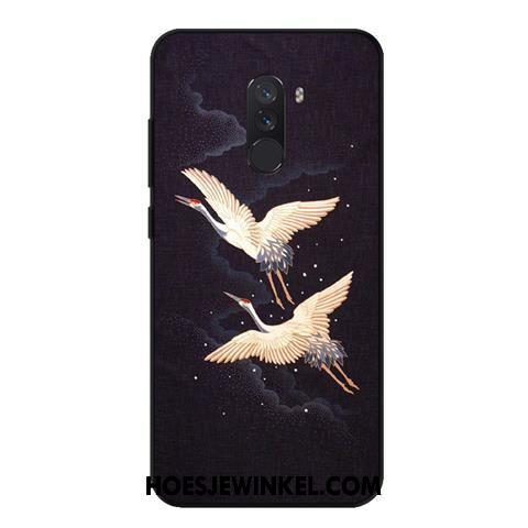 Pocophone F1 Hoesje Bescherming Hoes Geschilderd, Pocophone F1 Hoesje Zwart Wind Beige