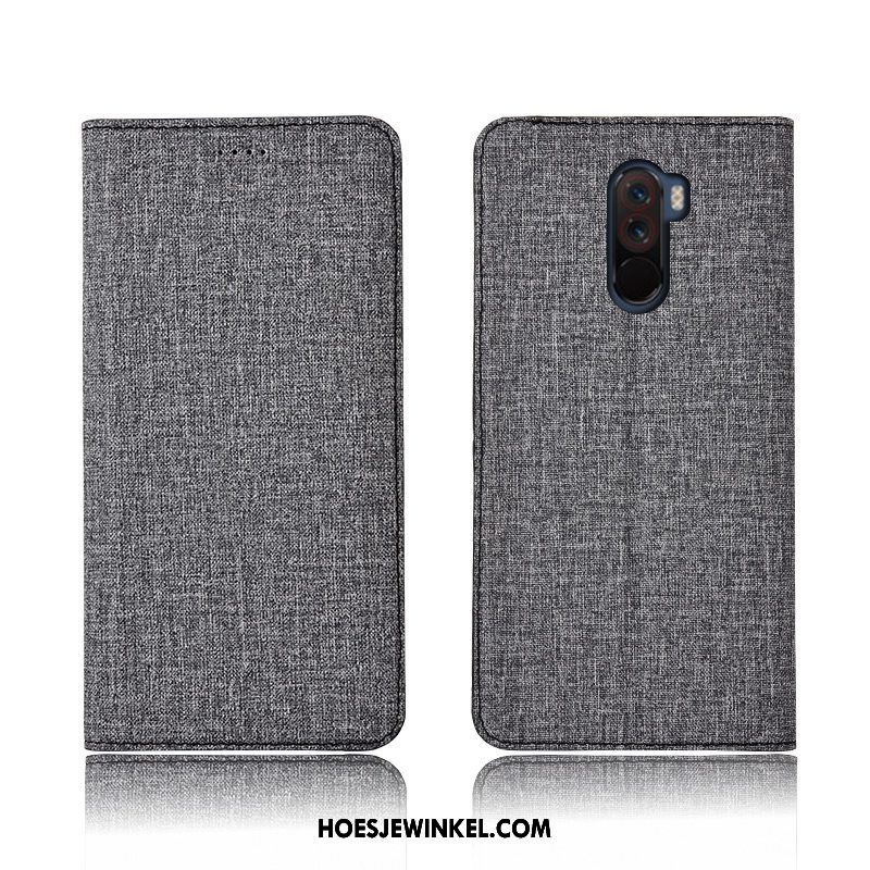 Pocophone F1 Hoesje Clamshell Nieuw Anti-fall, Pocophone F1 Hoesje Mobiele Telefoon Zacht Beige