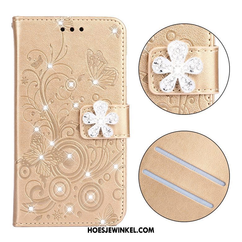 Pocophone F1 Hoesje Goud Folio Mobiele Telefoon, Pocophone F1 Hoesje Zacht Anti-fall Beige