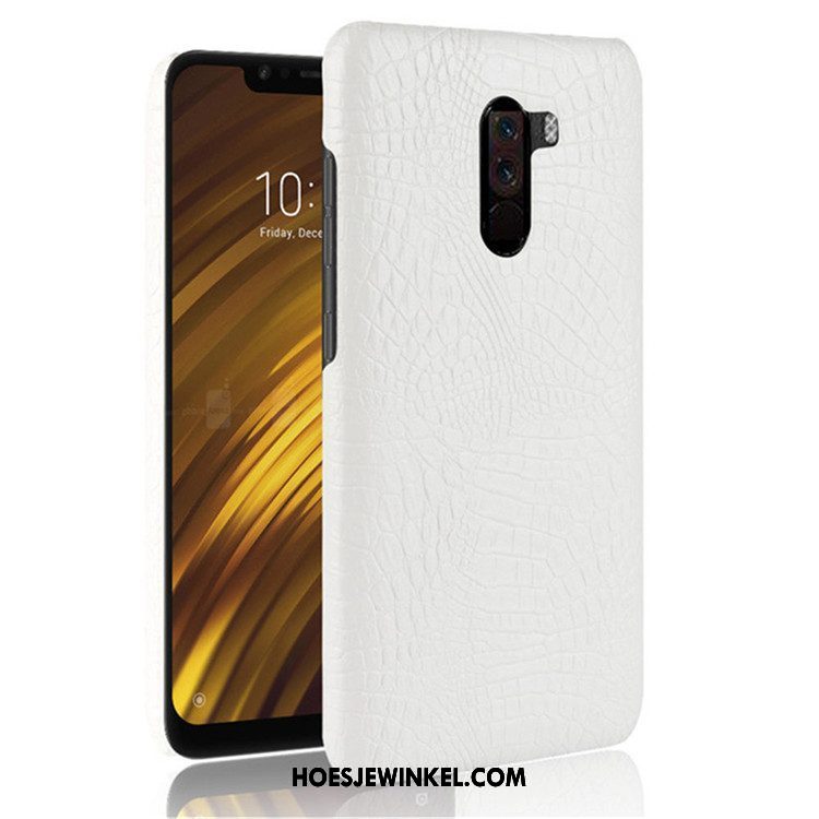 Pocophone F1 Hoesje Krokodillenleer Mini Hard, Pocophone F1 Hoesje Mobiele Telefoon Hoes Beige