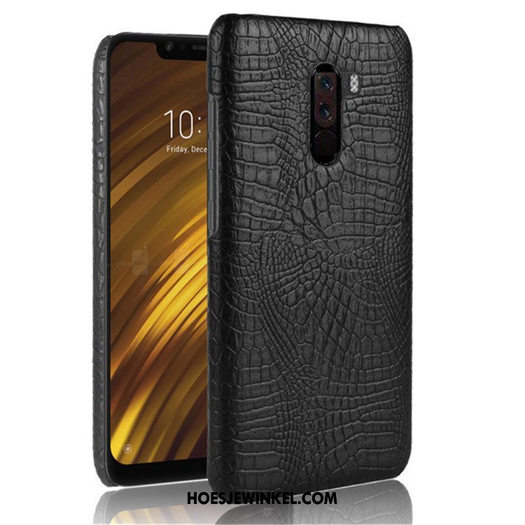 Pocophone F1 Hoesje Krokodillenleer Mini Hard, Pocophone F1 Hoesje Mobiele Telefoon Hoes Beige