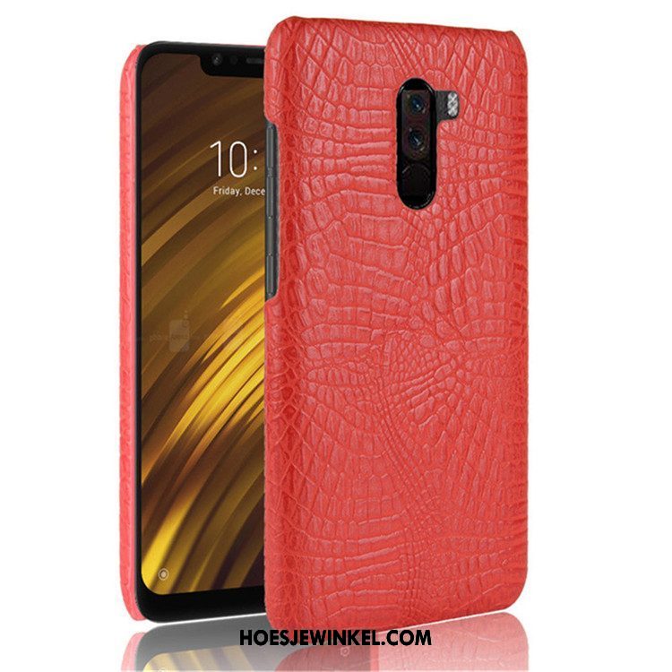 Pocophone F1 Hoesje Krokodillenleer Mini Hard, Pocophone F1 Hoesje Mobiele Telefoon Hoes Beige