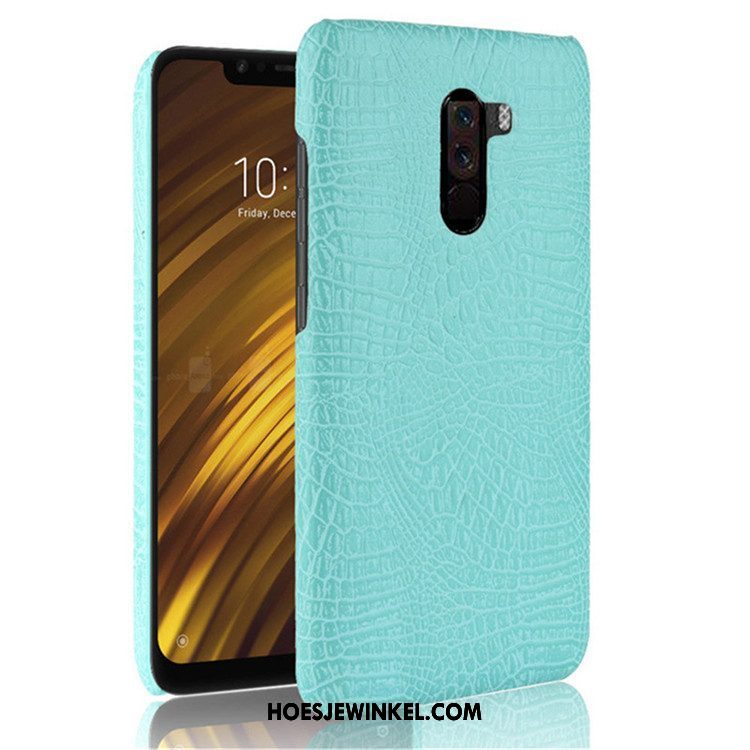 Pocophone F1 Hoesje Krokodillenleer Mini Hard, Pocophone F1 Hoesje Mobiele Telefoon Hoes Beige