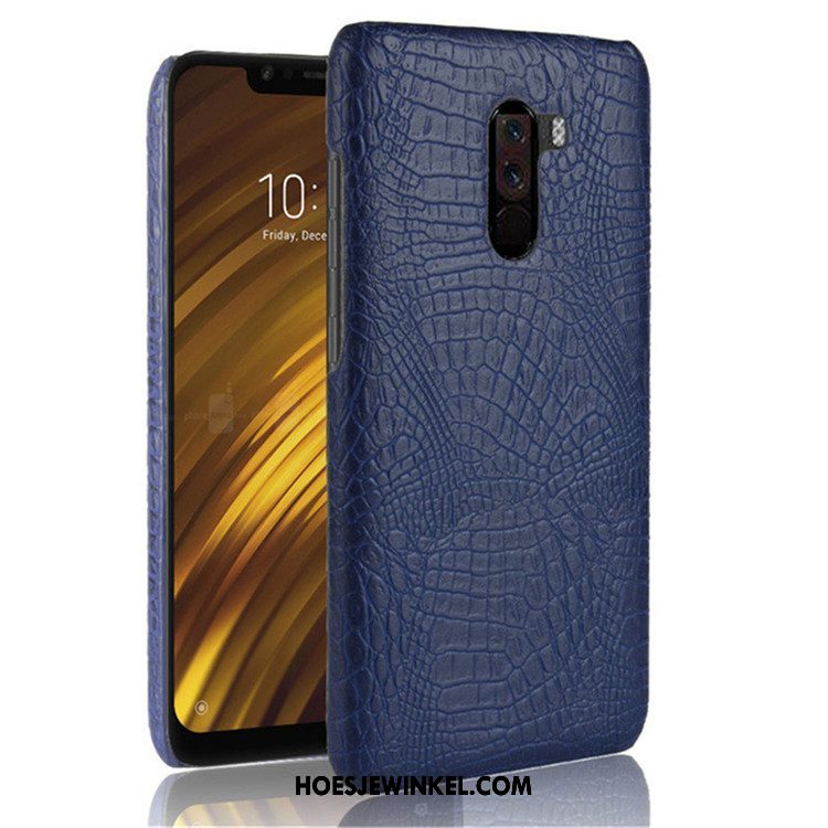 Pocophone F1 Hoesje Krokodillenleer Mini Hard, Pocophone F1 Hoesje Mobiele Telefoon Hoes Beige