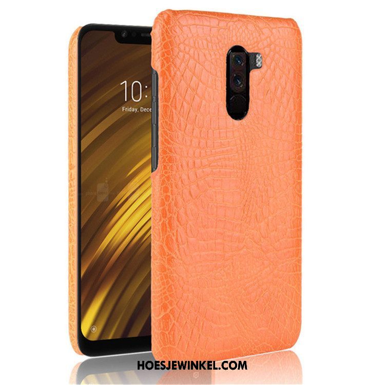 Pocophone F1 Hoesje Krokodillenleer Mini Hard, Pocophone F1 Hoesje Mobiele Telefoon Hoes Beige