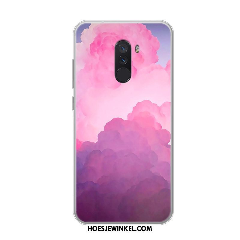 Pocophone F1 Hoesje Kunst Mobiele Telefoon Hoes, Pocophone F1 Hoesje Zacht Anti-fall Beige