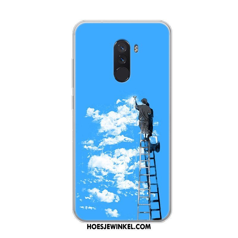 Pocophone F1 Hoesje Kunst Mobiele Telefoon Hoes, Pocophone F1 Hoesje Zacht Anti-fall Beige