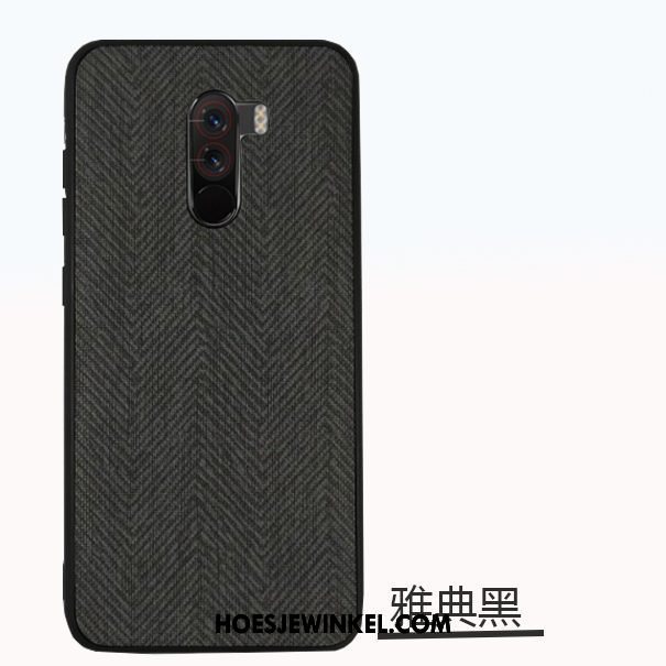 Pocophone F1 Hoesje Leer Groen Mobiele Telefoon, Pocophone F1 Hoesje Mode Bescherming Beige