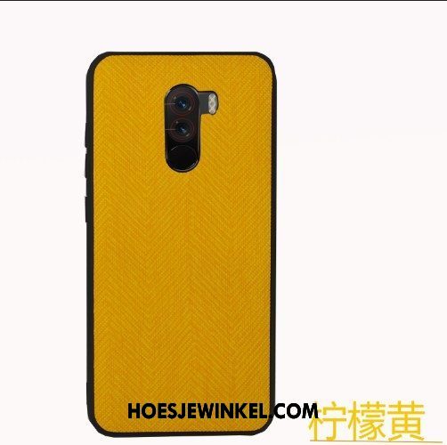 Pocophone F1 Hoesje Leer Groen Mobiele Telefoon, Pocophone F1 Hoesje Mode Bescherming Beige