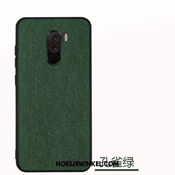 Pocophone F1 Hoesje Leer Groen Mobiele Telefoon, Pocophone F1 Hoesje Mode Bescherming Beige