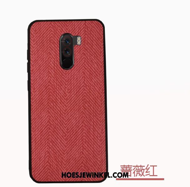 Pocophone F1 Hoesje Leer Groen Mobiele Telefoon, Pocophone F1 Hoesje Mode Bescherming Beige