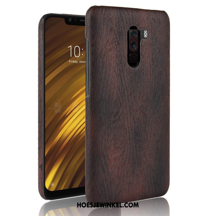 Pocophone F1 Hoesje Mini Achterklep Rood, Pocophone F1 Hoesje Hard Hoes Beige