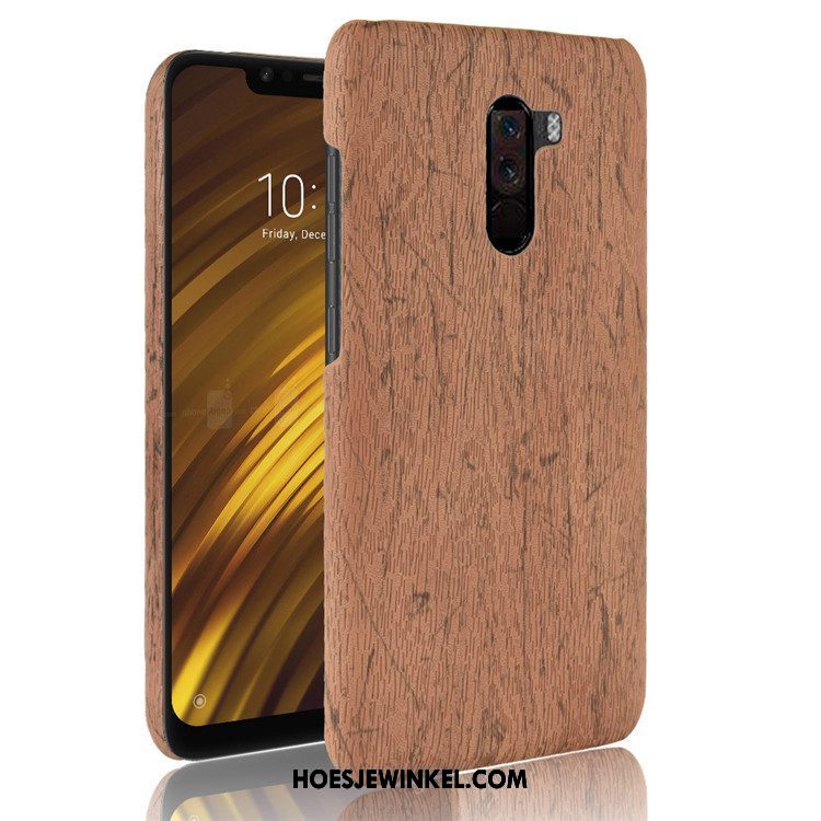 Pocophone F1 Hoesje Mini Achterklep Rood, Pocophone F1 Hoesje Hard Hoes Beige