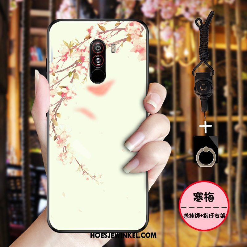 Pocophone F1 Hoesje Mobiele Telefoon All Inclusive Bescherming, Pocophone F1 Hoesje Schrobben Zwart Beige