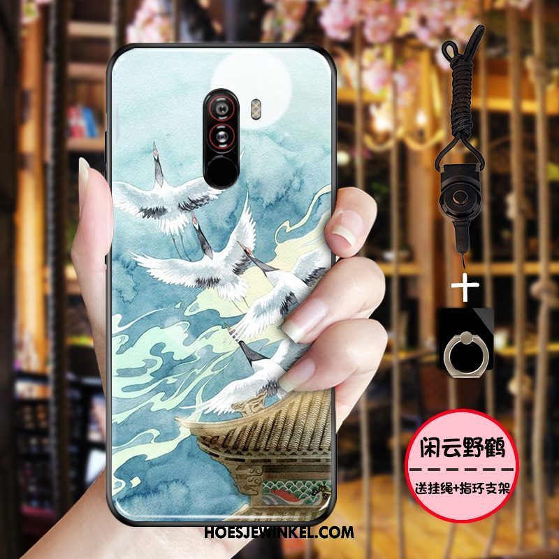 Pocophone F1 Hoesje Mobiele Telefoon All Inclusive Bescherming, Pocophone F1 Hoesje Schrobben Zwart Beige