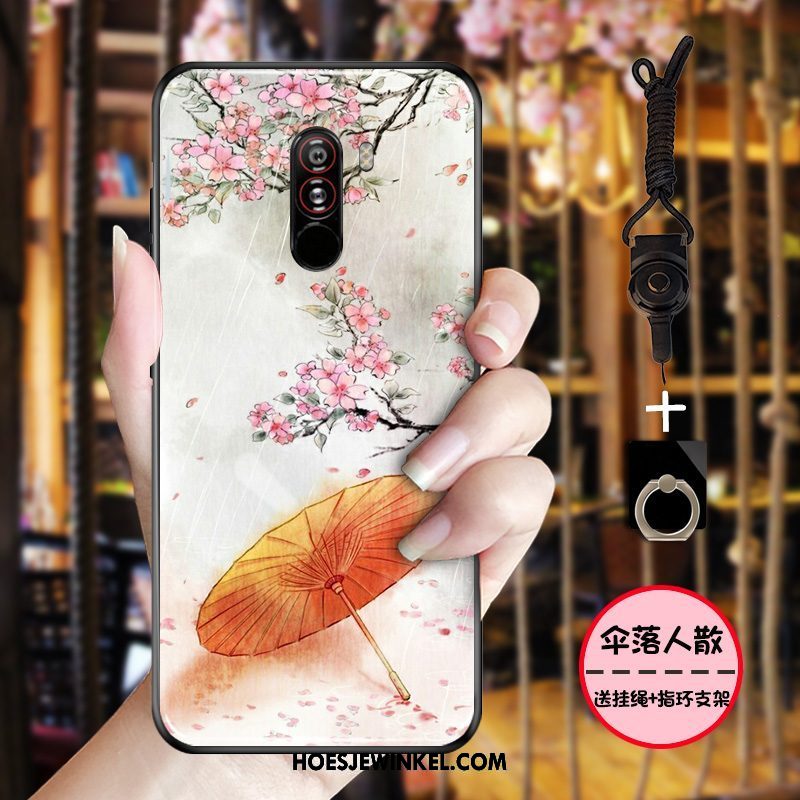 Pocophone F1 Hoesje Mobiele Telefoon All Inclusive Bescherming, Pocophone F1 Hoesje Schrobben Zwart Beige