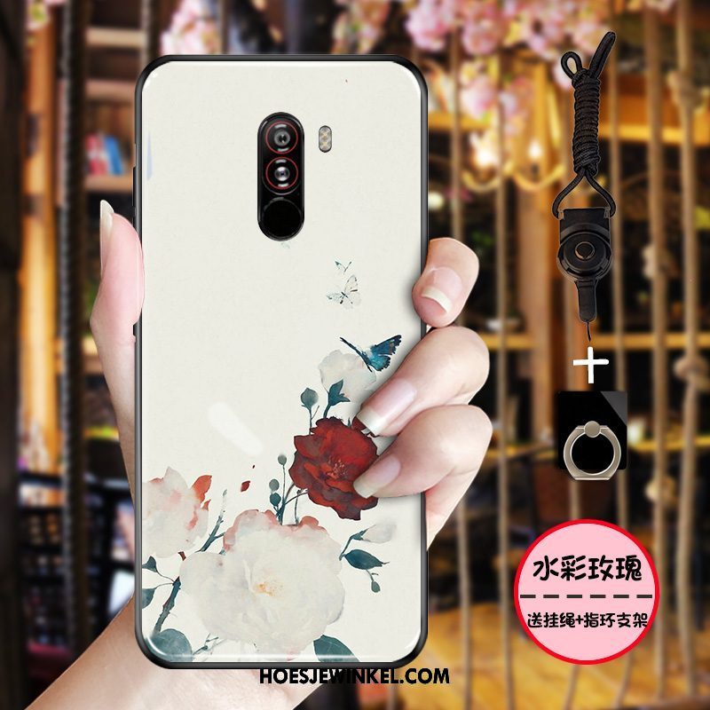 Pocophone F1 Hoesje Mobiele Telefoon All Inclusive Bescherming, Pocophone F1 Hoesje Schrobben Zwart Beige