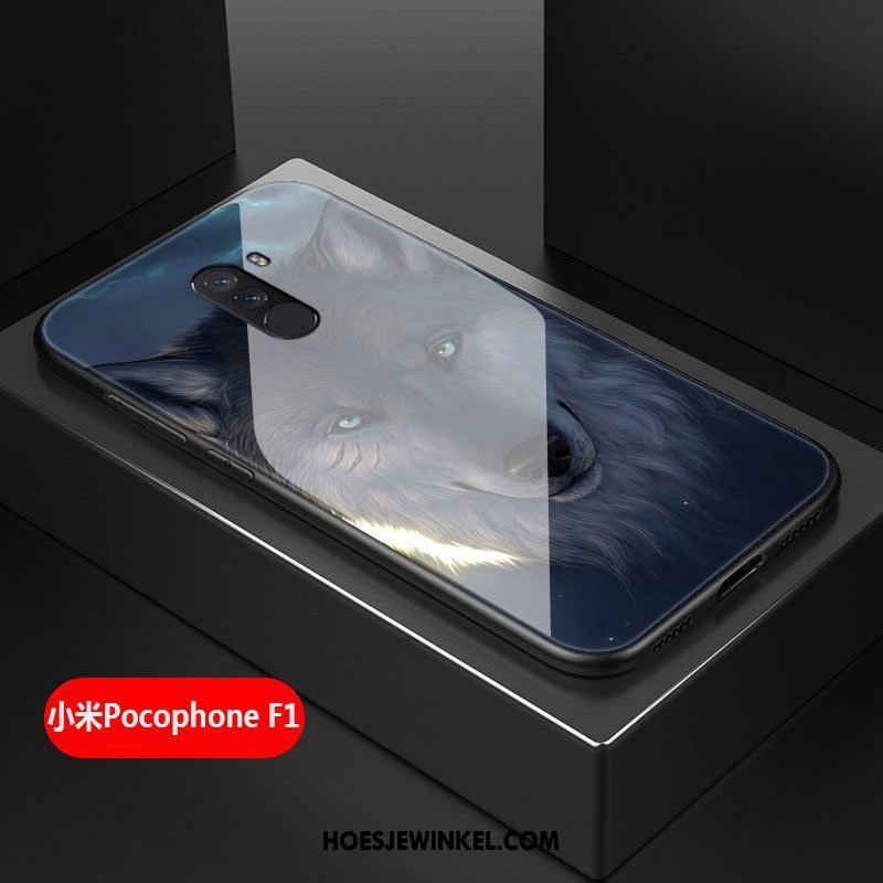 Pocophone F1 Hoesje Mobiele Telefoon All Inclusive Persoonlijk, Pocophone F1 Hoesje Siliconen Zwart Beige