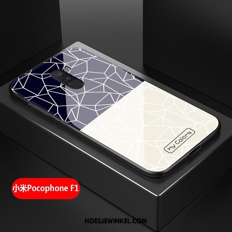 Pocophone F1 Hoesje Mobiele Telefoon All Inclusive Persoonlijk, Pocophone F1 Hoesje Siliconen Zwart Beige