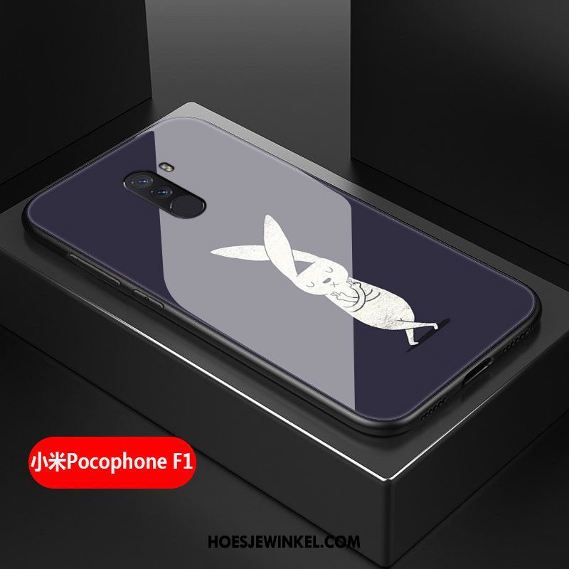 Pocophone F1 Hoesje Mobiele Telefoon All Inclusive Persoonlijk, Pocophone F1 Hoesje Siliconen Zwart Beige