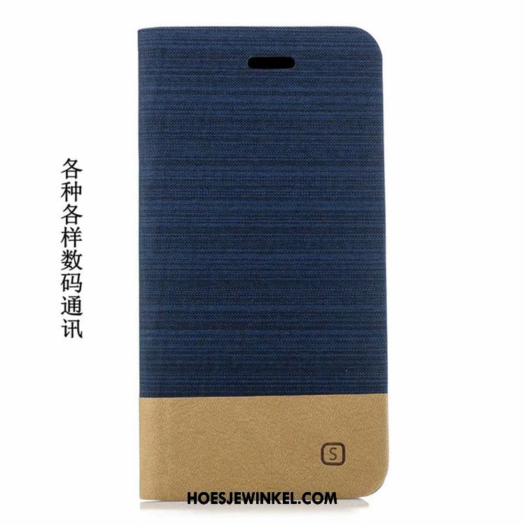 Pocophone F1 Hoesje Mobiele Telefoon Leren Etui Hoes, Pocophone F1 Hoesje Blauw Folio Beige