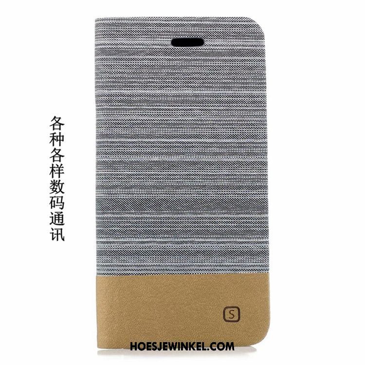 Pocophone F1 Hoesje Mobiele Telefoon Leren Etui Hoes, Pocophone F1 Hoesje Blauw Folio Beige